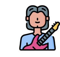 A man with a guitar icon vector