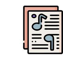 A sheet of paper with music notes on it vector