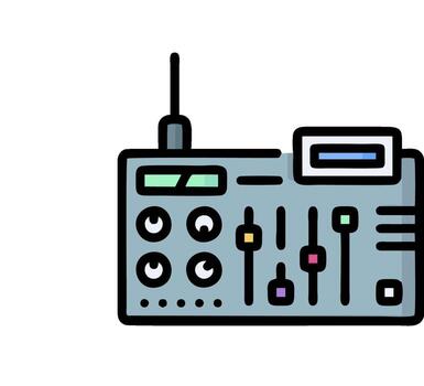 A radio with a microphone and a remote control vector