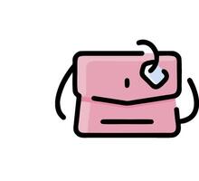 A pink envelope with a tag on it vector