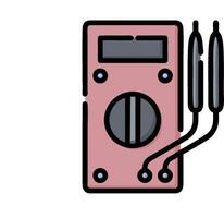 A pink electronic device with two wires attached to it vector
