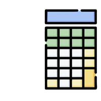 A calculator with a square grid on a white background vector