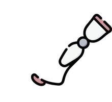 A drawing of a pen with a long handle vector