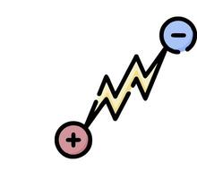 A line graph with a plus and minus sign vector