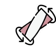 A white background with a pink and white tube vector