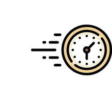 A clock icon with a moving hand vector