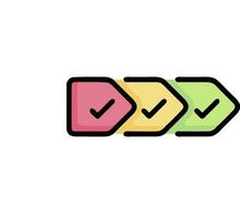 A colorful icon of a check mark with a check mark vector