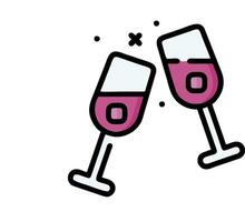 Two glasses of wine are toasting on a white background vector