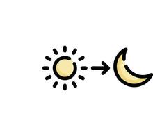 A sun and moon are shown next to each other vector