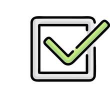 A check mark on a white background vector