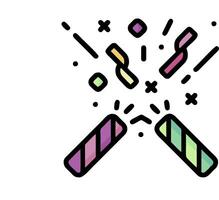 A colorful party hat and sparklers vector