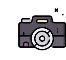 A camera icon on a white background vector