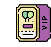 A ticket with balloons on it vector