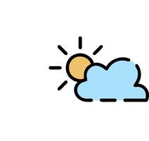 A cloud with a sun behind it vector