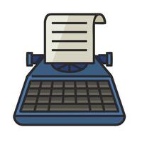 A typewriter with a paper sheet on top vector