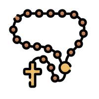 A rosary with a cross on it vector