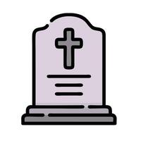 A grave marker with a cross on it vector