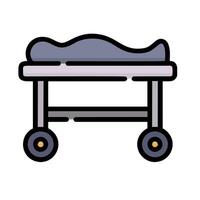 A hospital bed with a person on it vector