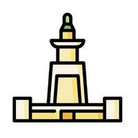 A tower with a green light on top vector