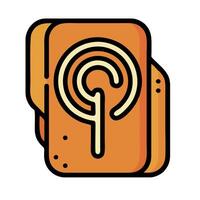 A small orange box with a circle on it vector