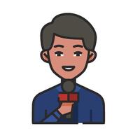 A man with a microphone and a microphone icon vector