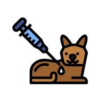 Dog with syringe and injection on white background vector