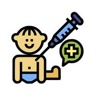 A cartoon boy with a syringe and a green cross vector