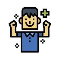 A man with a fist raised up in the air vector