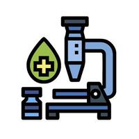 Microscope, vial, and medicine icon vector