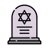 A tombstone with a star of david on it vector