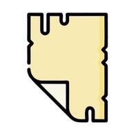 A piece of paper with a piece of cheese on it vector