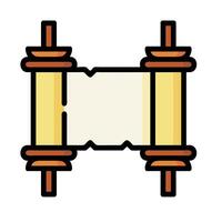 An illustration of a torah scroll vector
