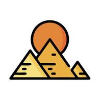 Egypt pyramids icon illustration vector