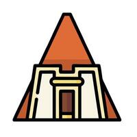 An icon of a pyramid with a door vector