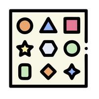 A square with different shapes and colors vector