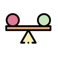 A balance scale with two balls on it vector