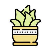 A plant in a pot on a white background vector