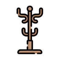 A coat rack with two hooks on it vector