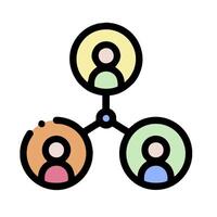 A group of people are connected by a circle vector