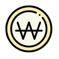 The w logo in a circle with a yellow border vector
