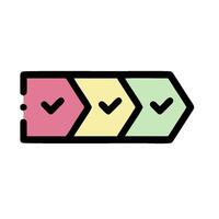 A colorful arrow with check marks on it vector