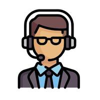 Call center operator icon illustration vector