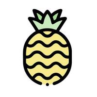 A pineapple icon with a green leaf on it vector