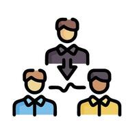 People in a triangle with a man in the middle vector