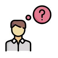 A man with question mark on his head vector
