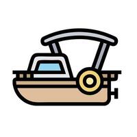 A boat with a boat on top of it vector