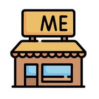 A store with the word me on it vector
