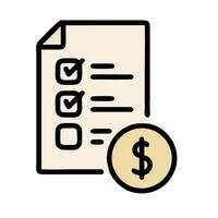 A check list and dollar coin icon vector