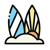 Surfboard icon illustration design vector