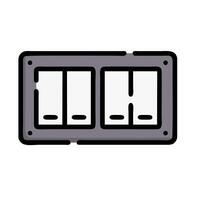 A black and white image of a switch panel vector